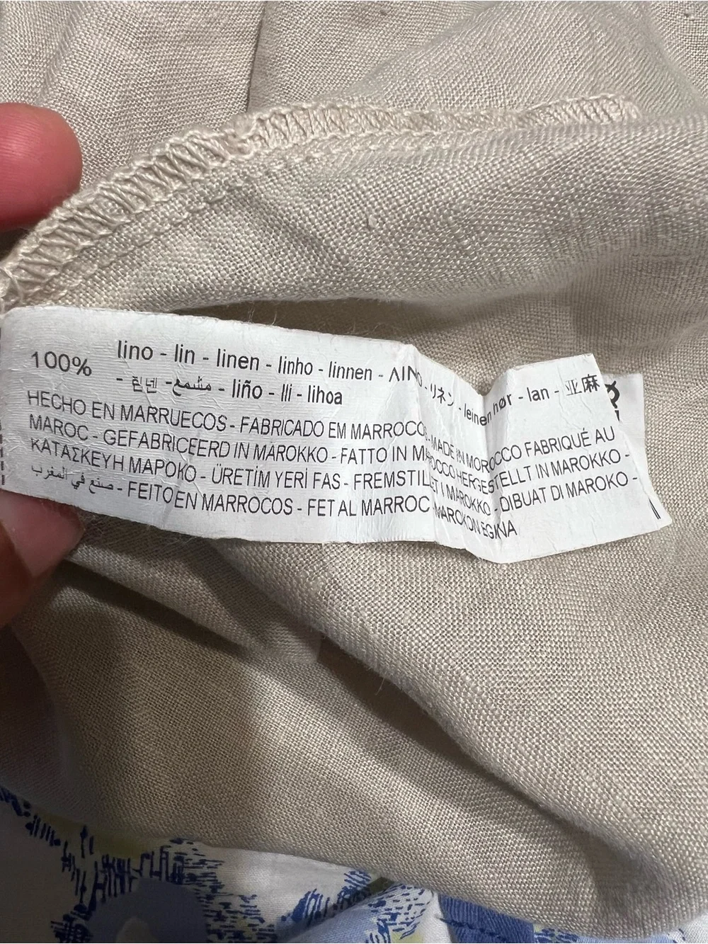 Zara Beige Wide-Leg Linen Blend Drawstring Pants